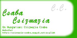 csaba csizmazia business card